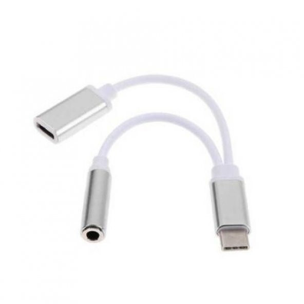 Type C To Kulaklık Çevirici 3.5Mm Aux Ses Ve Şarj Giriş 2 In 1 (456614874) - 4