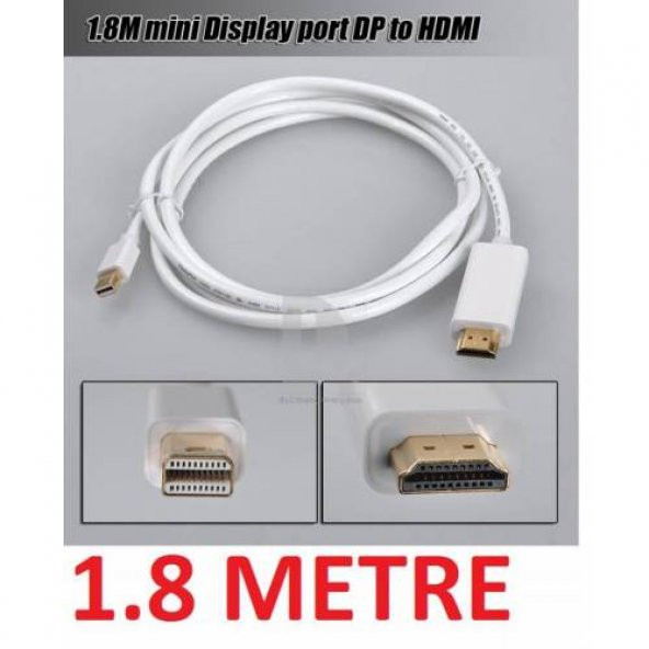 Mini Displayport To Hdmi Kablo Tv Projeksiyon Görüntü Kablo 1.8M - 2