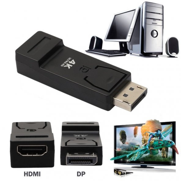 Turbosepet Displayport To Hdmi 4K Çevirici Dönüştürücü Adaptör 3D 4K Destek 383573969 - Resim 2