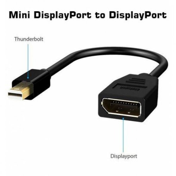 Thunderbolt Mini Displayport Erkek To Displayport Dişi Çevirici - 2