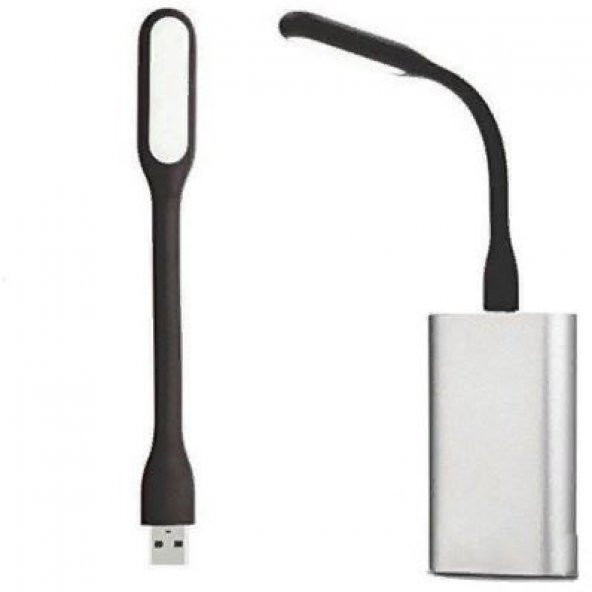Usb Led Işık Notebook Powerbank Kamp Kitap Okuma Lambas Led Siyah - 2