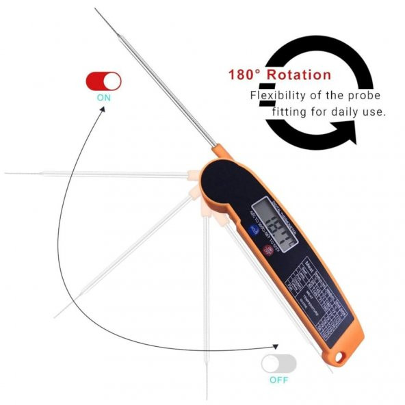Mutfak Termometresi Mama Süt Et Yemek Katlanır Dijital Termometre - 5
