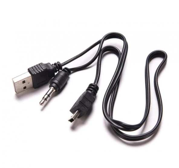 Mp3 Mp4 Player Usb Şarj ve 3.5Mm Aux Kablo Usb To 5 Pin Mini Usb - 3