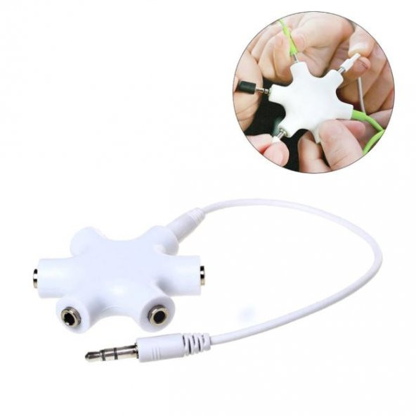 Kulaklık Çoklayıcı 5 Port 3.5Mm Çoğaltıcı Iphone Ipad Samsung Lg - 5