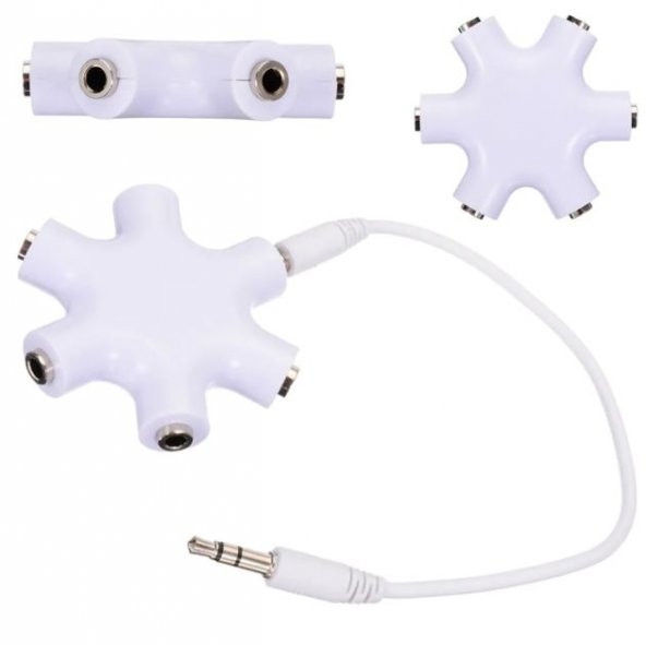 Kulaklık Çoklayıcı 5 Port 3.5Mm Çoğaltıcı Iphone Ipad Samsung Lg - 6