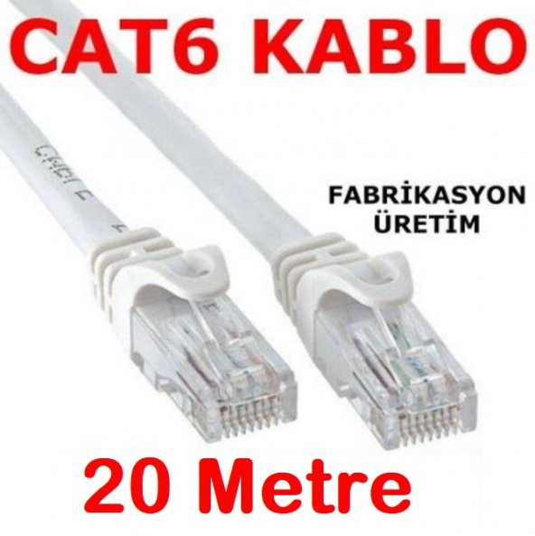 Cat6 Kablo Ethernet Adsl Lan Patch Kablo Fabrikasyon Uç 20 Metre ürün görseli 1