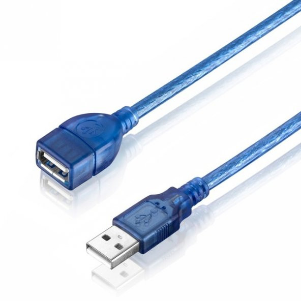 Usb 2.0 Uzatma Kablosu Mavi Filtreli Kaliteli Kablo 5 Metre