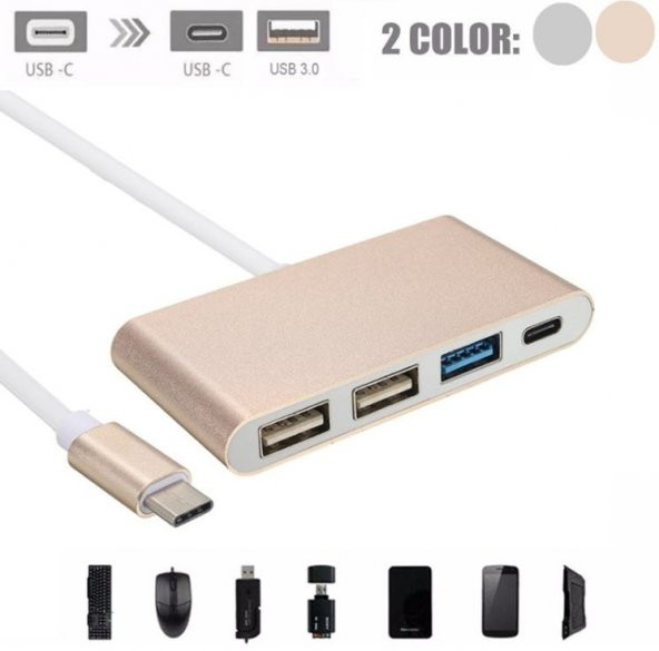 Type-C Usb 3.1 To 3 Port Usb Hub Çevirici Çoklayıcı Mac Ultrabook - 3