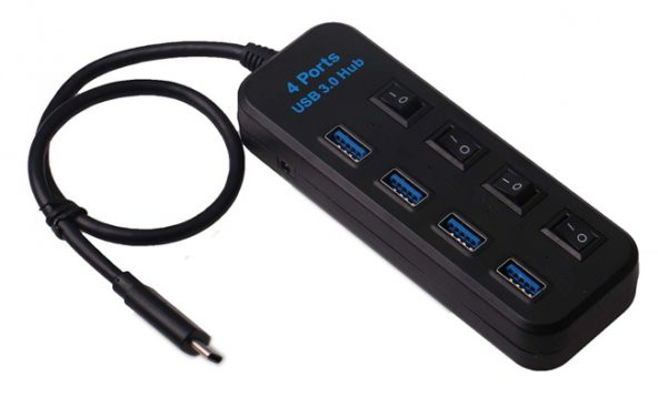 Type C Usb 3.1 To 4 Port Usb 3.0 Hub Çoklayıcı Aç/Kapa Anahtarlı - 3