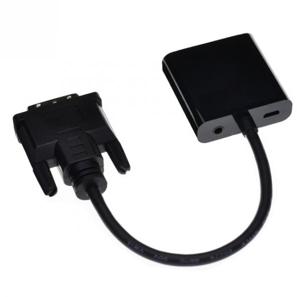 Dvi-D To Vga Çevirici 24+1 Kablo Micro Usb Güç + Ses Girişli - Resim 4