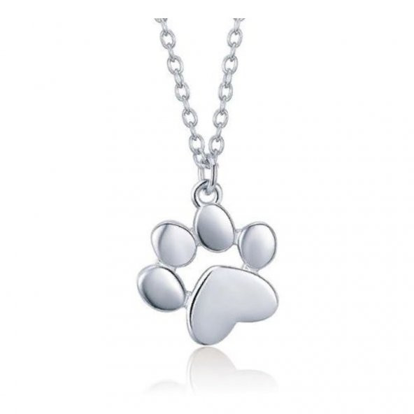 Turbosepet Ayak Pati Hayvansever Kolye Gümüş Kaplama Sevimli Kolye