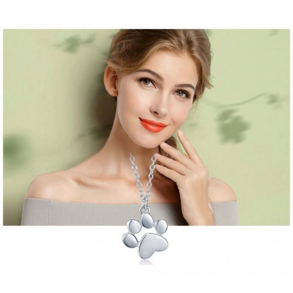 Turbosepet Ayak Pati Hayvansever Kolye Gümüş Kaplama Sevimli Kolye - 2