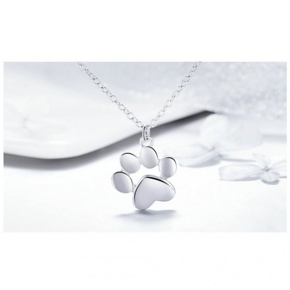 Turbosepet Ayak Pati Hayvansever Kolye Gümüş Kaplama Sevimli Kolye - 3
