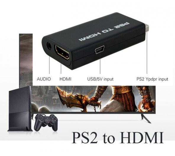 Ps2 To Hdmi Tv Kablosu Çevirici Adaptör Dönüştürücü Playstation 2 - 5