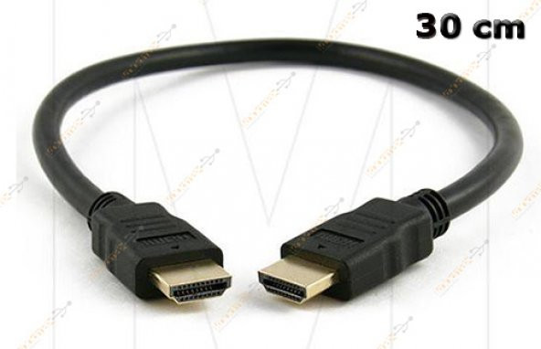 30Cm Kısa Hdmi Kablo Altın Uçlu Full Hd 3D V1.4B - 3