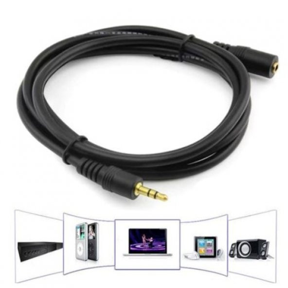 Kulaklık Uzatma Kablosu 3.5Mm Ses Dişi Erkek Altın Uç 3M Metre (330924489) - Resim 4