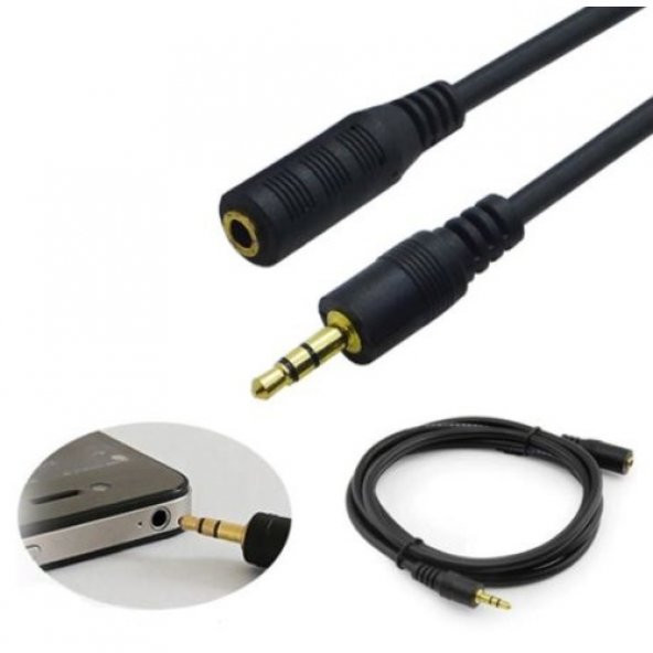 Kulaklık Uzatma Kablosu 3.5Mm Ses Dişi Erkek Altın Uç 3M Metre (330924489) - Resim 8