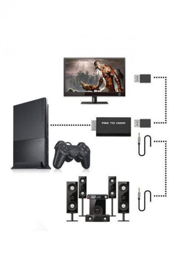 Ps2 To Hdmi Tv Kablosu Çevirici Adaptör Dönüştürücü Playstation 2 - 12