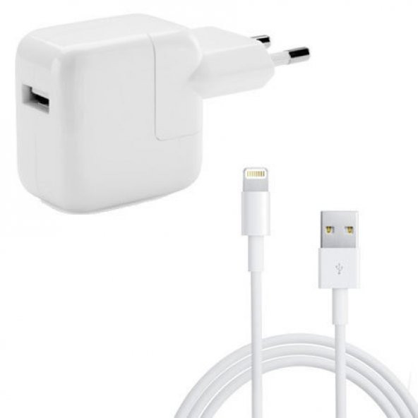 İpad 4 İpad Air 2 Şarj Aleti 12W 5.2V 2.4A + Usb Şarj Data Kablo