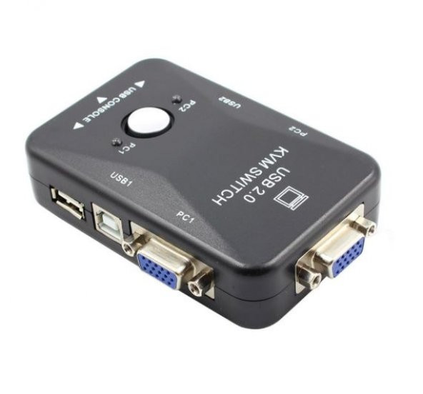 2 Port Usb Kvm Switch 2 Pc Kasa Tek Kontrol + 2 Adet Vga Kablo - 4