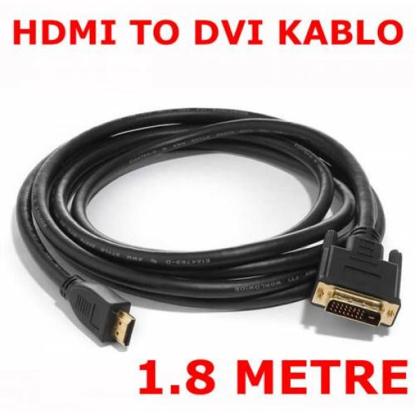 Hdmi To Dvi Görüntü Ses Kablo 1.8 Mt Bağlantı Kablosu Tv Lcd Led