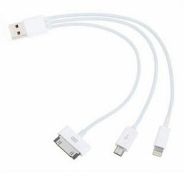Iphone 4 4S 5 5S 6 6S Plus Micro Usb Çoklu Şarj Kablo 3 In 1 (288089677) - 2