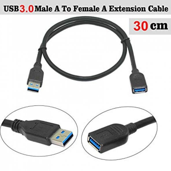 Usb 3.0 Uzatma Kablosu Yüksek Hızlı Usb Uzatma Kablosu 30 Cm ürün görseli 1