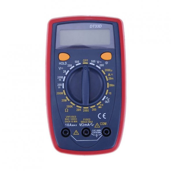 Dt33d Dijital Multimetre Ölçü Aleti Volt Amper Ölçer - Resim 6