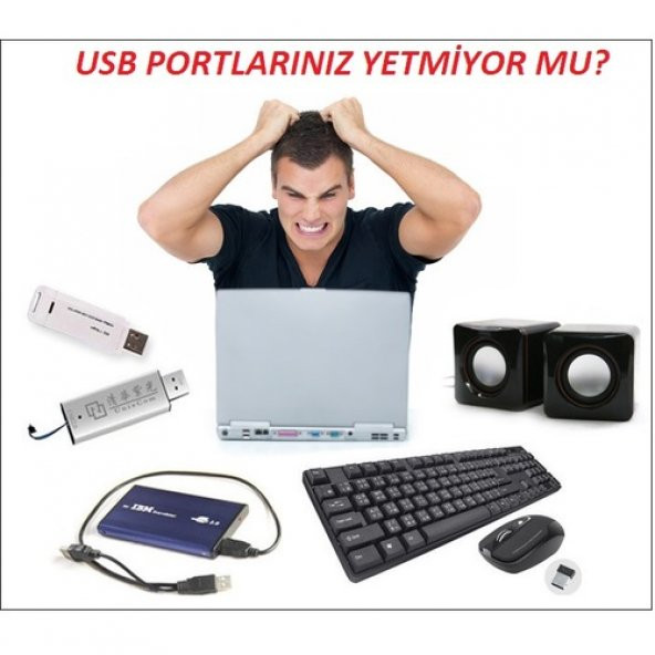7 Port Usb 3.0 Hub Çoklayıcı Anahtarlı Yüksek Hızlı 1Tb Destekli (278557913) - 3