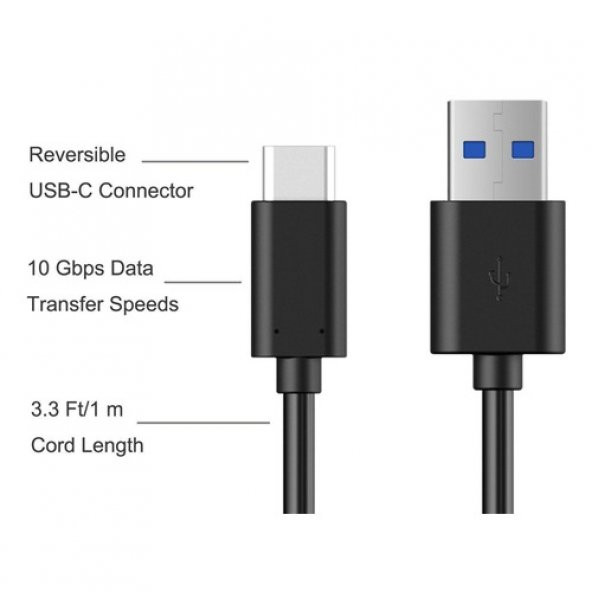 Usb Type C 3.1 Hızlı Şarj Data Kablo G6 General Mobile Gm 5 Plus (278552879) - Resim 3