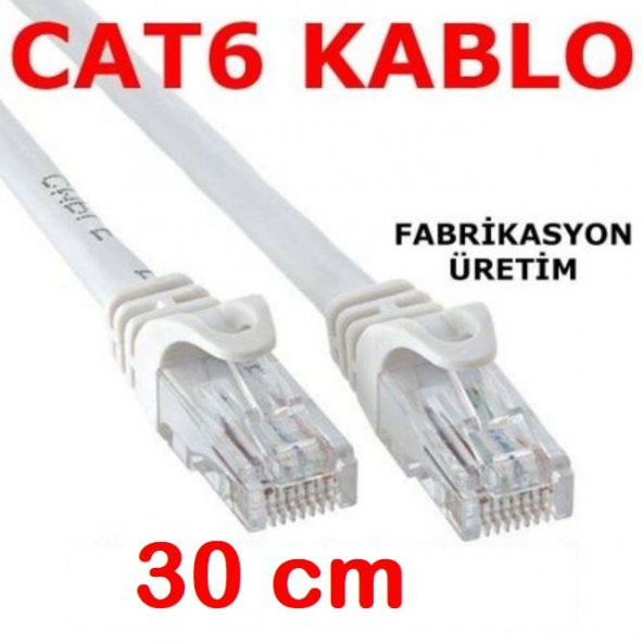 Cat6 Kablo Ethernet Adsl Lan Patch Kablo Fabrikasyon Uçlar 30 Cm