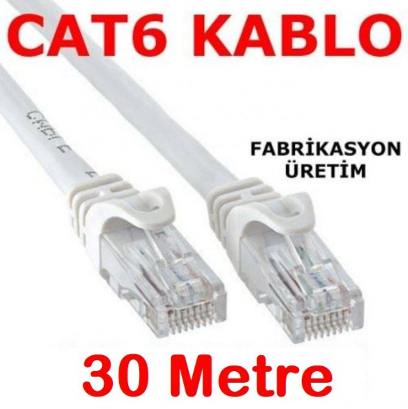 Cat6 Kablo Ethernet Adsl Lan Patch Kablo Fabrikasyon Uç 30 Metre