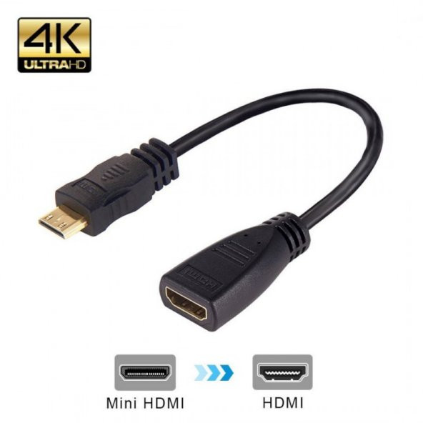 Hdmi Dişi Mini Hdmi Erkek Kablo Adaptör 50Cm - 1