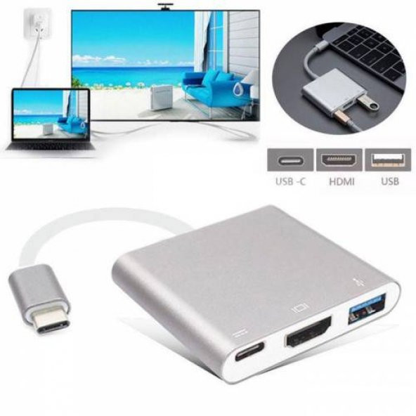 Type C Usb 3.1 To Hdmi Type-C Usb 3.0 Port Çevirici Dönüştürücü