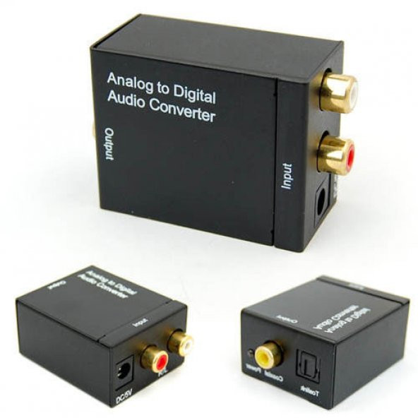 Analog To Digital Optik Tos Ses Dönüştürücü Toslink Dijital Rca