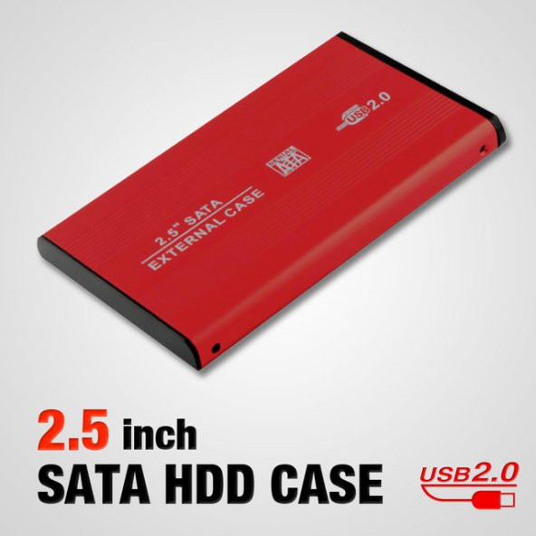 2.5 Inç Kırmızı Sata Harddisk Kutusu - Hdd Kutu
