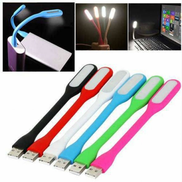 Laptop Usb Led Lamba Kitap Okuma Powerbank Çalışma Lambası Kırmızı