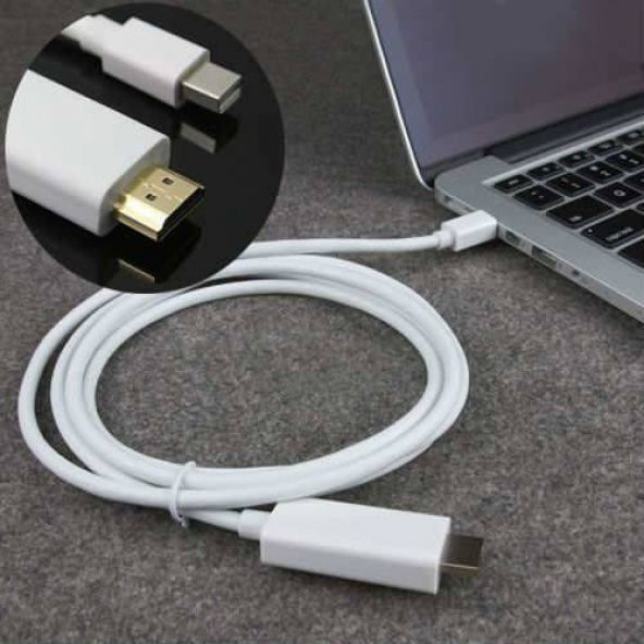 Mini Displayport To Hdmi Kablo Mac Macbook Tv Görüntü Aktarma - 4