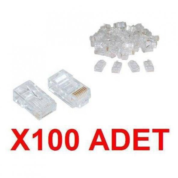 Rj45 Jack Konnektör Network Kablo Jakı Rj45 Jak 100 Adet