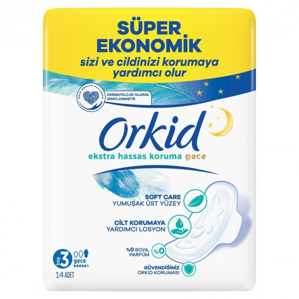 Orkid Ekstra Hassas Koruma Ped Gece 14x4 56 Adet