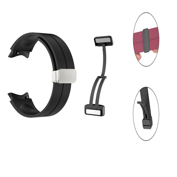 Gpack Samsung Galaxy Watch 5 44mm Kordon Düz Silikon Mıknatıslı HS24 - 2