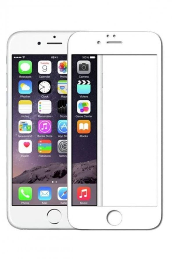 Iphone 8 Plus 6d Temperli Cam Full Ekran Koruyucu Beyaz