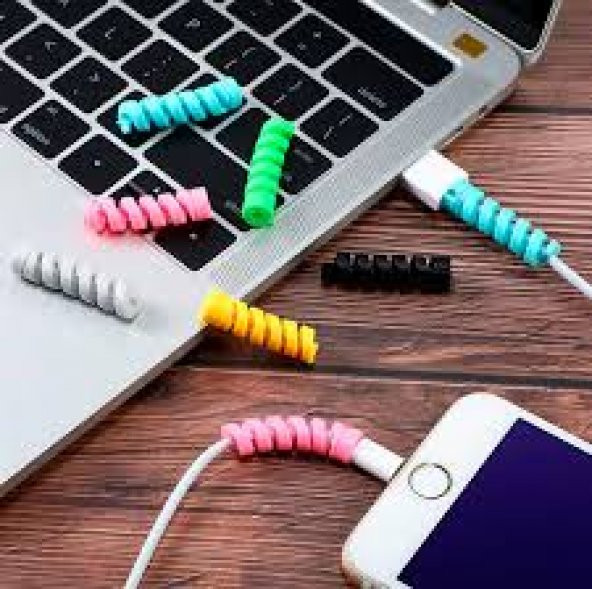 Micro USB - Type C - iPhone Kablo Spiral Kablo Koruyucu İnovaxis