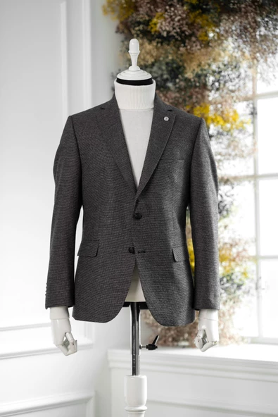 APARTRO KLASİK KESİM ÇİFT YIRTMAÇ 4 DROP BİTİK KARELİ KIŞLIK ERKEK TEK CEKET