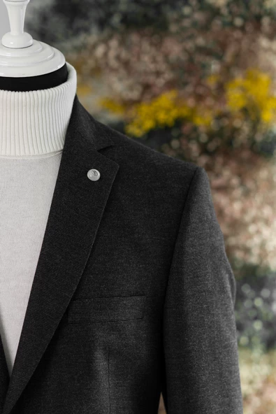 APARTRO KLASİK KESİM ÇİFT YIRTMAÇ 4 DROP BİTİK KARELİ KIŞLIK ERKEK TEK CEKET - 7