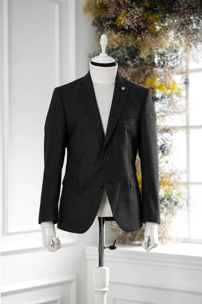 APARTRO KLASİK KESİM ÇİFT YIRTMAÇ 4 DROP BİTİK KARELİ KIŞLIK ERKEK TEK CEKET - 5