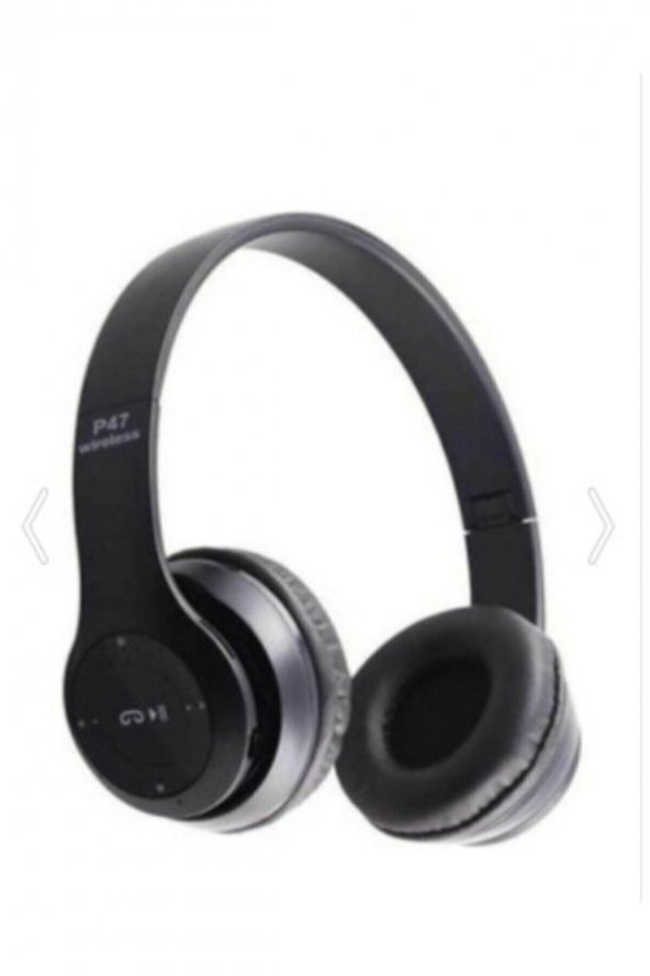 Siyah P47 Bluetooth Kablosuz Kulak Üstü Kulaklık