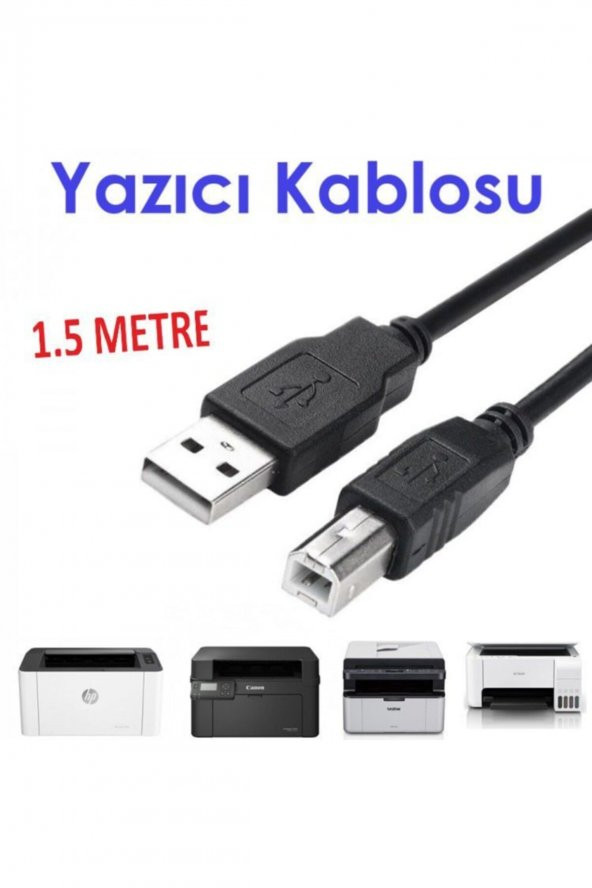 Usb Printer Kablosu 1.5 Metre (usb2.0) - Siyah