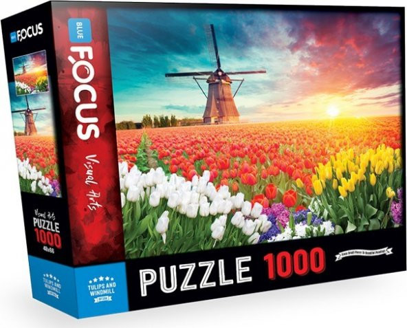 Blue Focus 1000 Parça Puzzle - Tulıps And Wındmıll  2961
