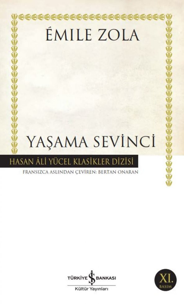 İş Bankası Kültür Yayınları Yaşama Sevinci Emile Zola